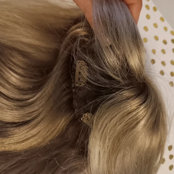 Ash Blonde Human Hair Topper, 25 Inch European Hair, Low Light,highlights,custom - Picture 8 of 12